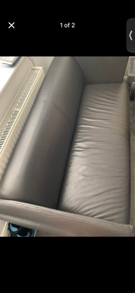 Dark Brown Leather Sofa 