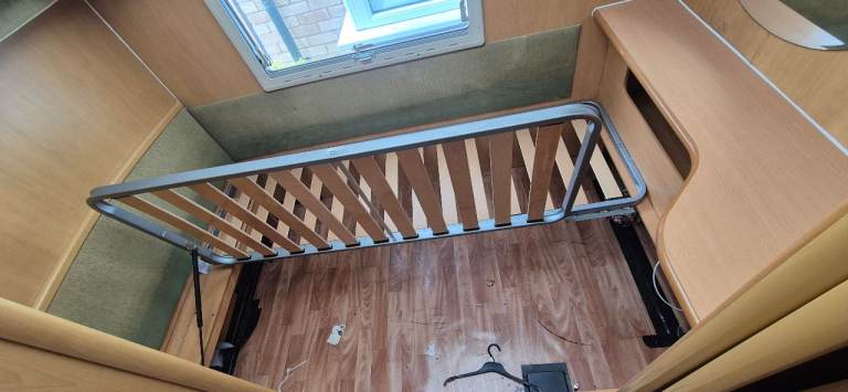 Folding fixed double bed frame for camper caravan motorhome boat.