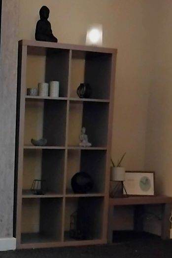 Ikea shelving unit and free table