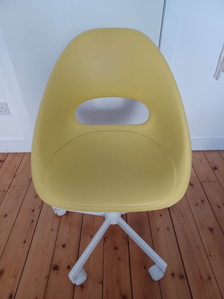 IKEA ELDBERGET / MALSKÄR Swivel Chair - Yellow/White, very Good Condition