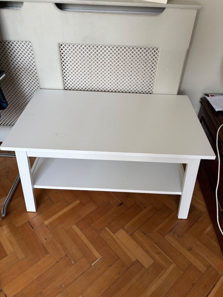 White Wooden Coffee Table with self – Good Condition