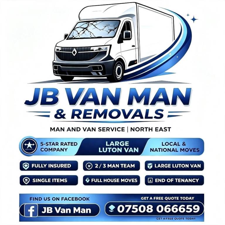 JB VAN MAN & REMOVALS - FULL INSURED | HOUSE REMOVALS |  LARGE LUTON VAN 