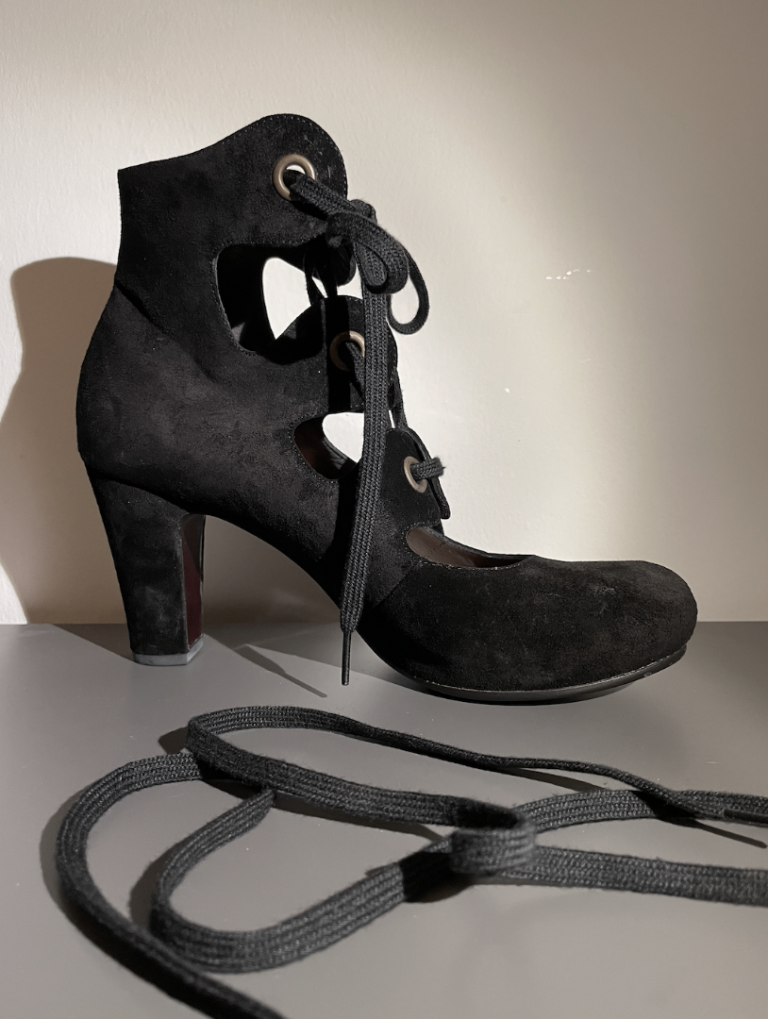 Chie Mihara BLACK Lace- Up Suede Shoes - BRAND NEW