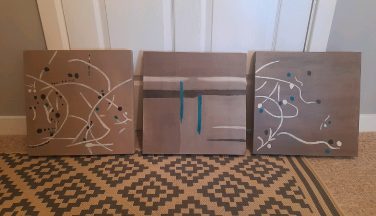3 x original canvas art works