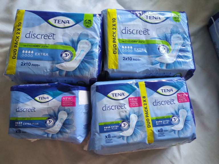 TENA Discreet Extra & Extra Plus Incontinence Pads - New Packs