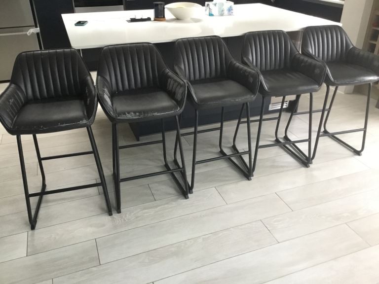 John Lewis & Partners Brooks Bar Chair, Dark Grey - 5 pieces