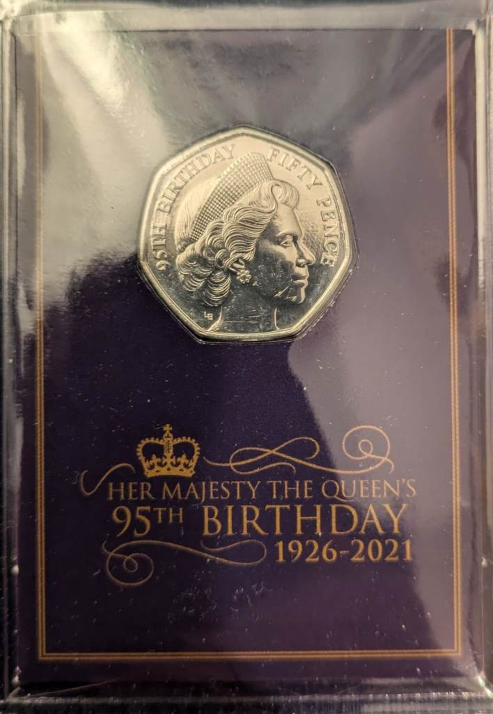 50p 2021 - SEALED QEII 95th Birthday - coin 2