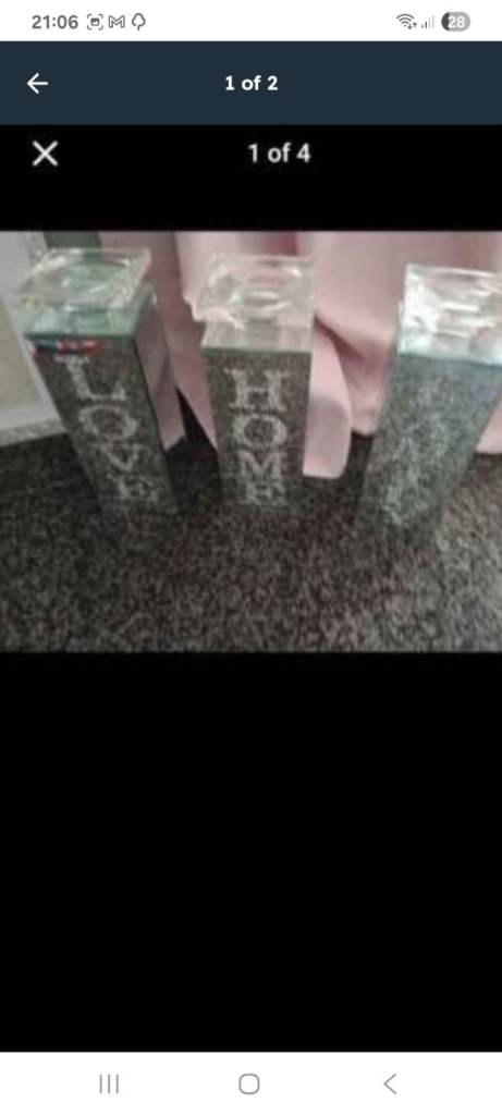 Crushed love/ family/ home candle holders