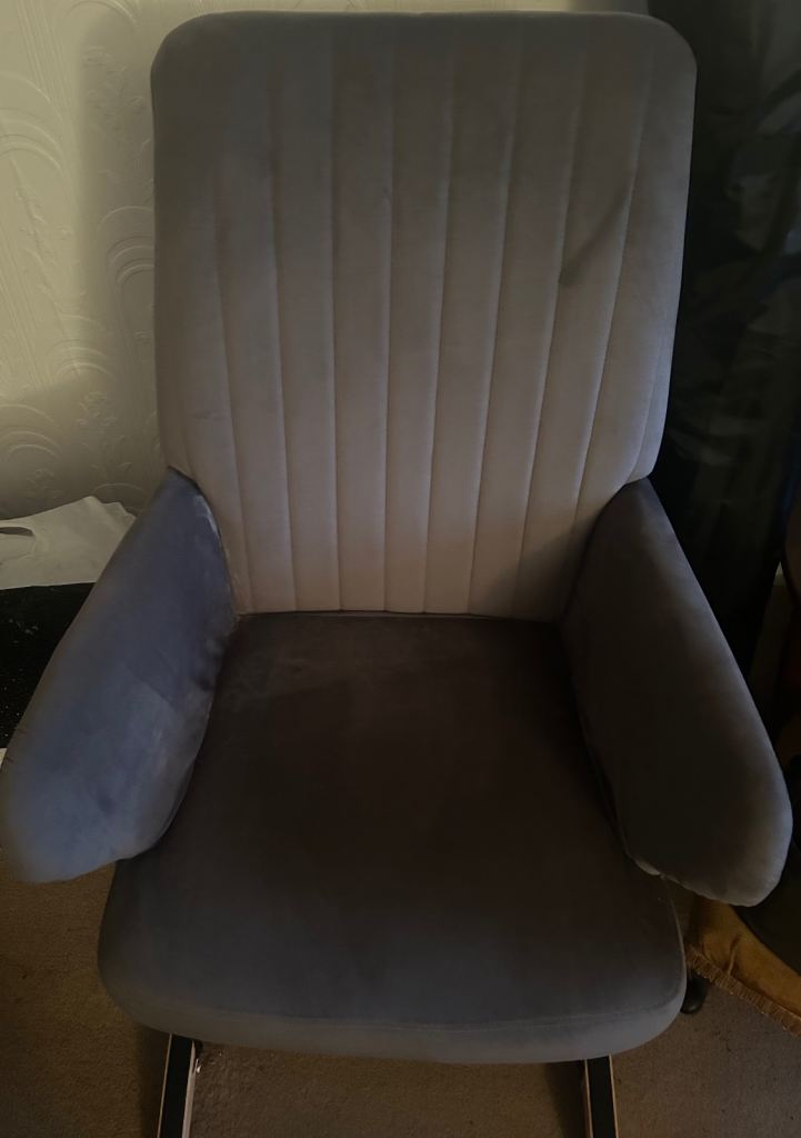 Grey Fabric Armchair – Very Good Condition