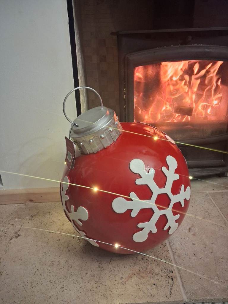 Large christmas floor standing led light up bauble