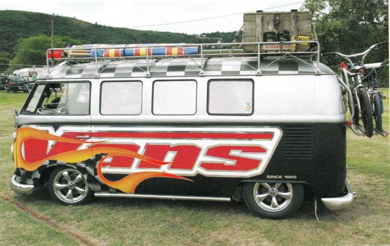 39. A framed magazine original featuring VW/Volkswagen Camper 'VANS' LOGO 