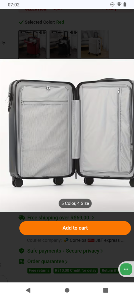 Front-Opening Luggage with Cup Holder, Small Lightweight Carry-On Suitcase with Lock.