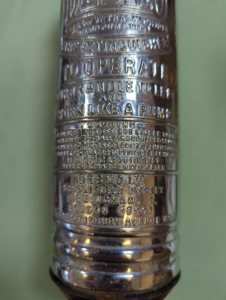 Vintage DESMO chrome fire extinguisher