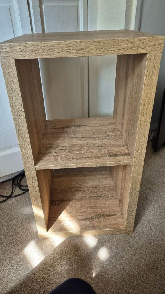 Small Wooden Cube Storage Unit - Brown, Good Condition