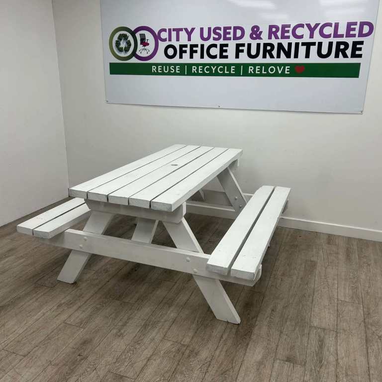 White Picnic Bench – Outdoor Garden Table & Seating