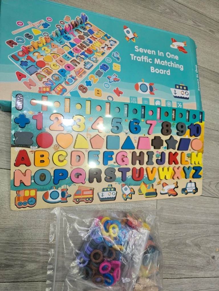 Seven In One Traffic Matching Board - Educational Wooden Toy