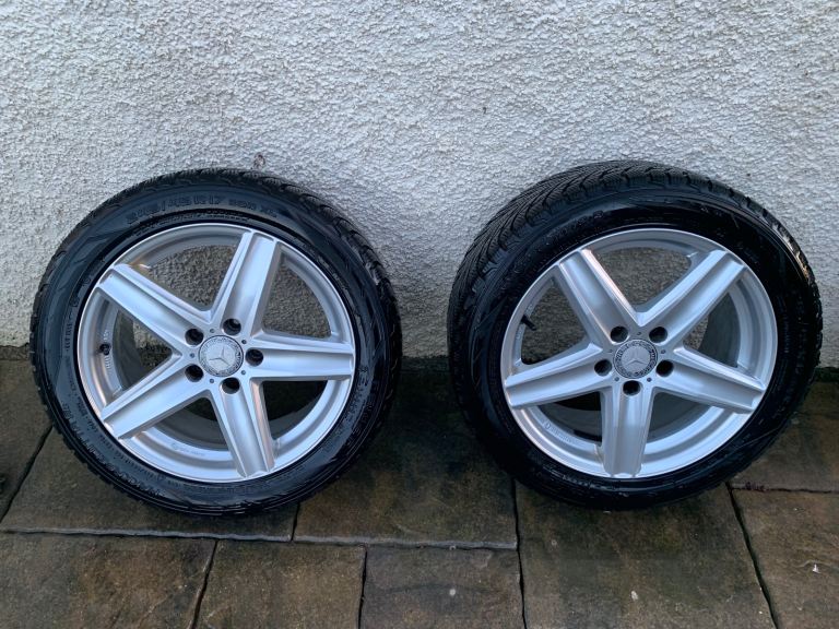 Two Mercedes Benz E Class Wheels with Winter Tyres