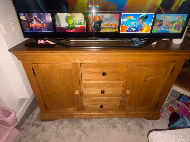 Solid oak side board 
