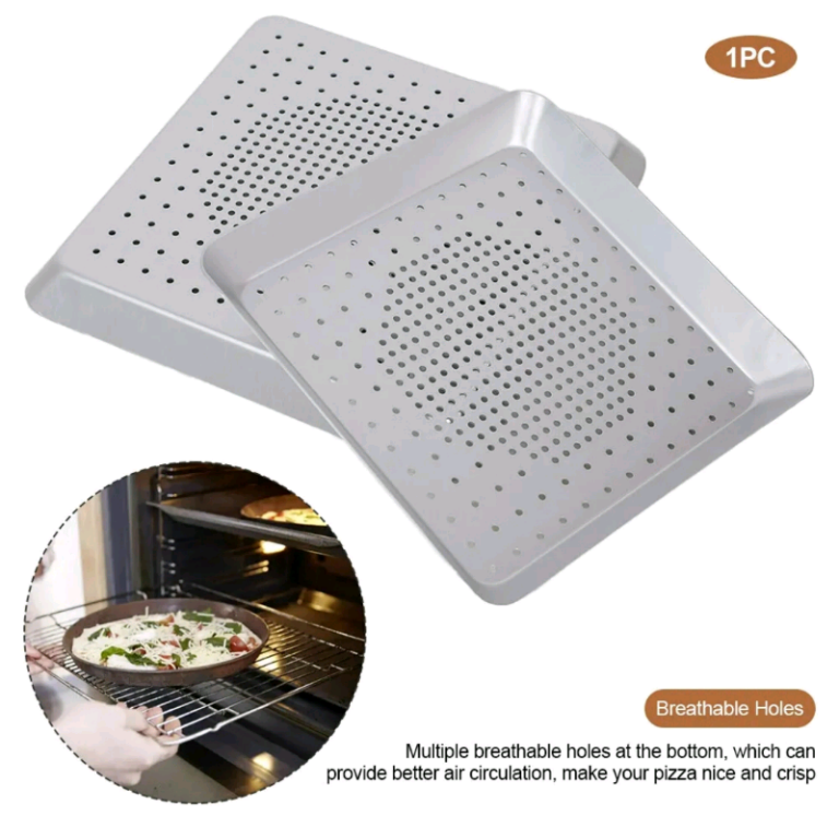 Square pizza pans/perforated Pizza trays with holes new