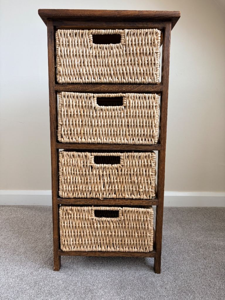 Wicker Drawers Storage Unit
