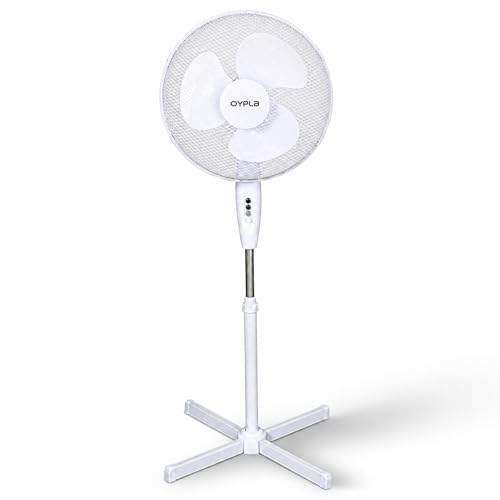 Brand new OYPLA 16" OSCILLATING PEDESTAL FAN - WHITE
