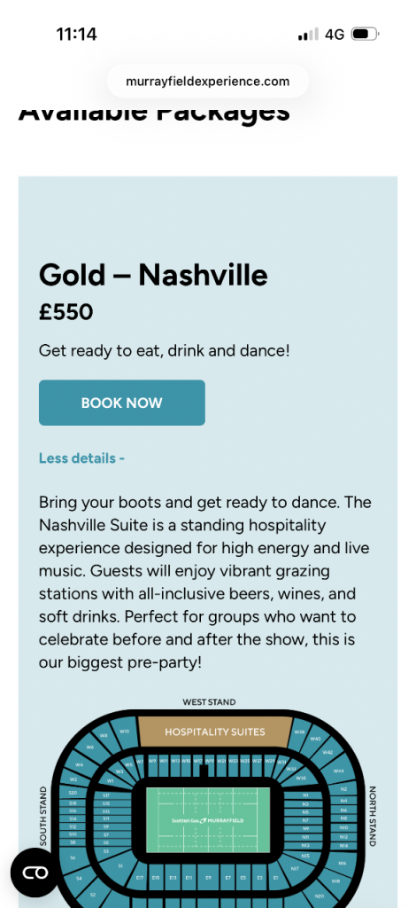 GOLD HOSPITALITY Luke Combs Tickets Edinburgh Saturday 25th July £150 each. Was £600!