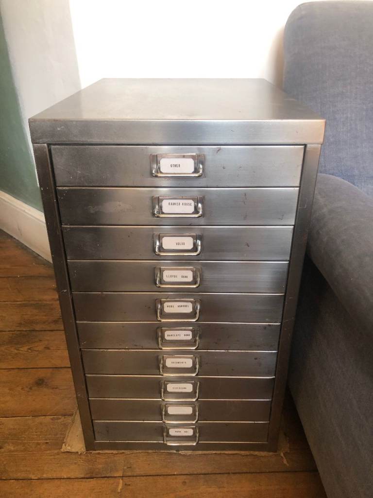 Mid-Century Vintage Industrial Filing Cabinet A3