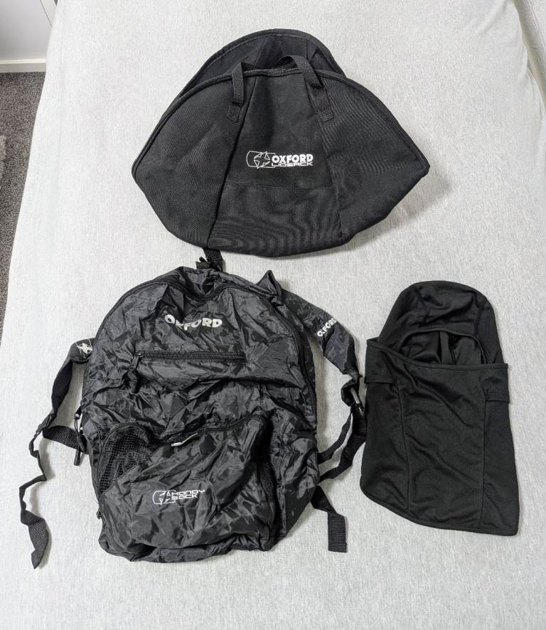 NEW Oxford Lidsack Helmet Bag & Oxford Handy Sack 15L Fold Backpack + FREE Balaclava