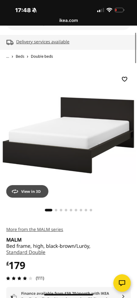 Malm Ikea bed king size 