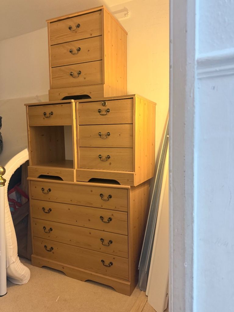 Pine Chest of Drawers & Bedside Tables - Good Condition