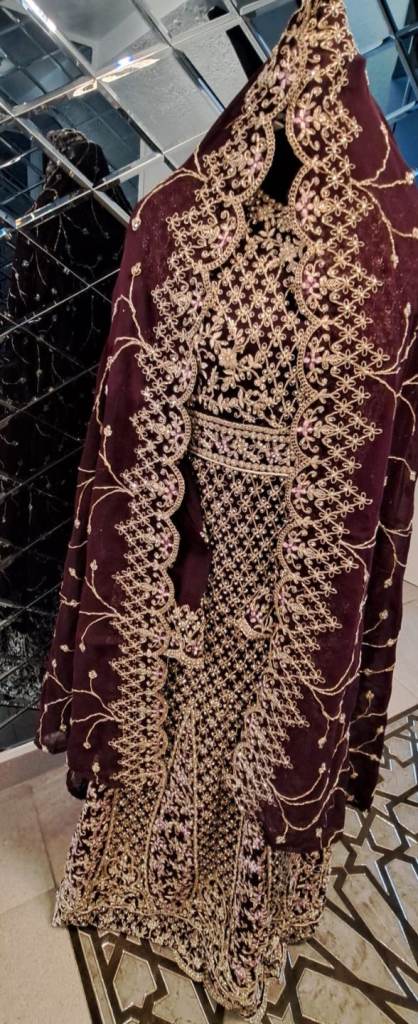 Long Asian Simi-Stitched 3 peice Dress