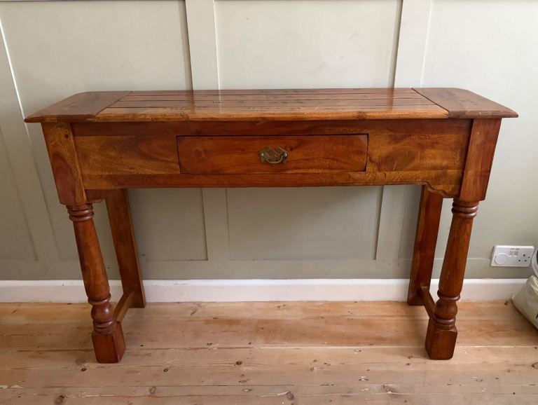 Solid Wood Console Table with Drawer