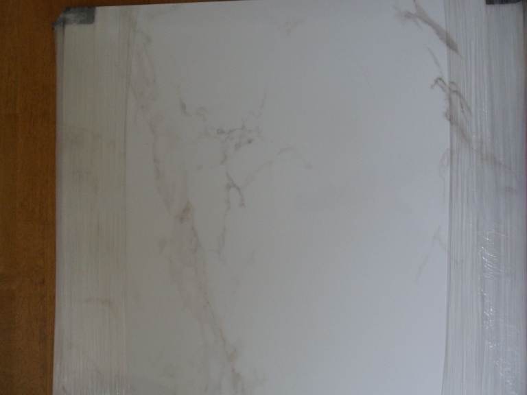 Floor Tile 80cmx80cm gloss marble veins, Magnum White greyish, Crown Tiles, one, (still in plastic  