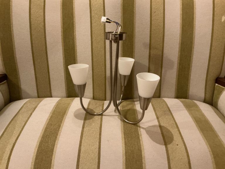 image for John Lewis 3 Arm Brushed Chrome Ceiling Light