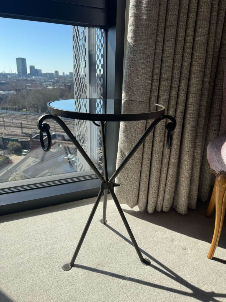 x2 Mirrored, Glass Topped Side Tables