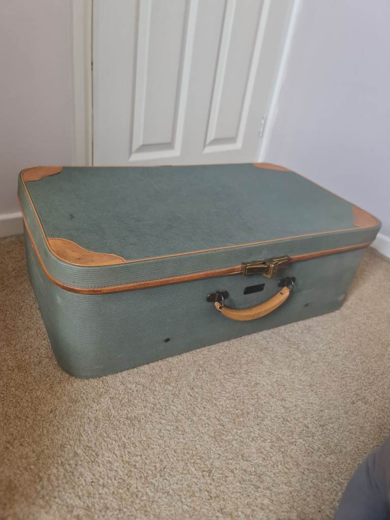 Large Cordroy suitcase 1950s