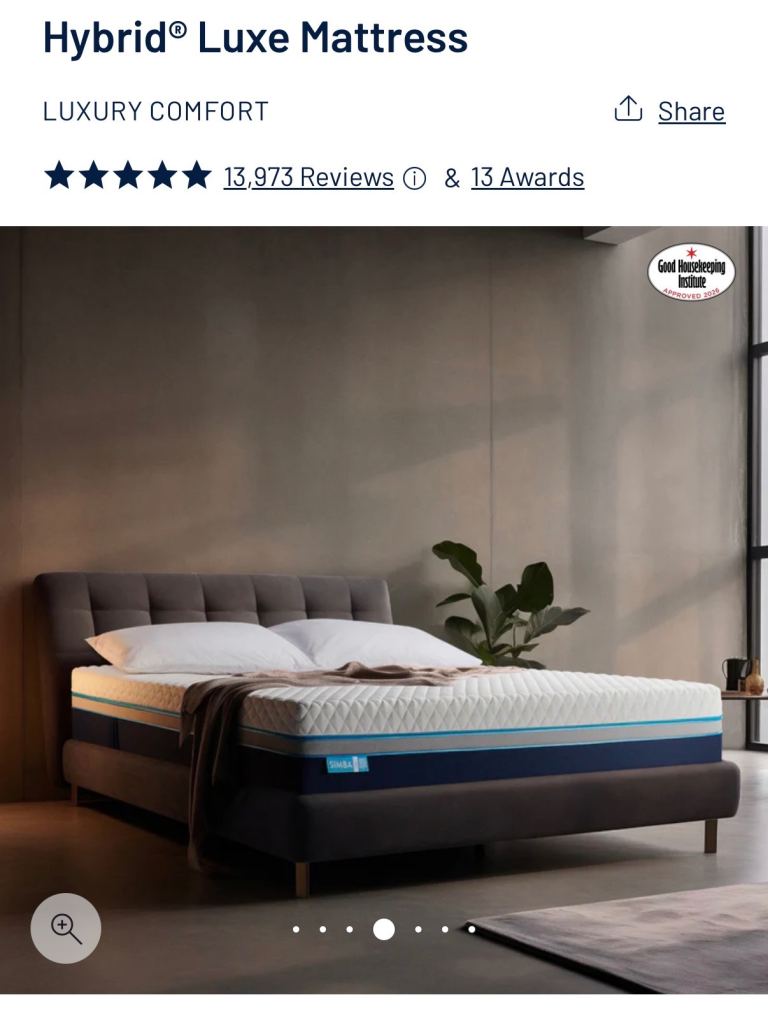 Simba SuperKing Luxe rrp £1,999 3 months old