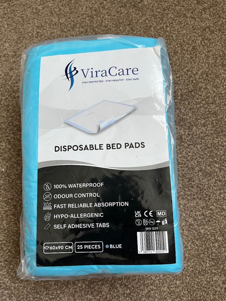 ViraCare Disposable Bed Pads - 60x90cm, 25 Pieces