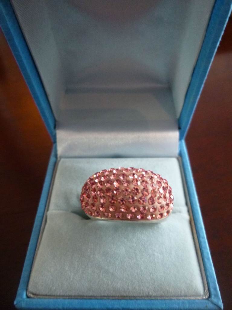   STERLING SILVER DRESS RING,ATTRACTIVE DESIGN AND COLOUR HALL MARKED