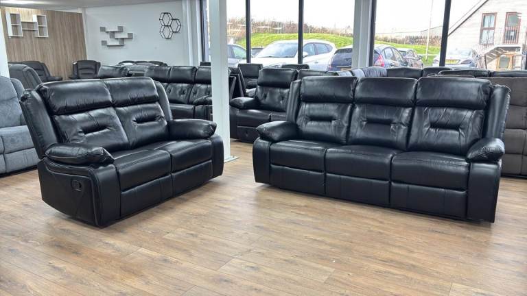 Leather Manual Recliner 3+2 Seater Sofa Set 