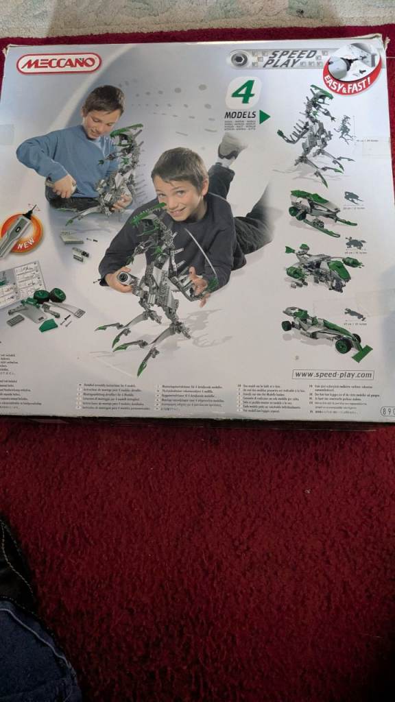 Meccano Erector Speed Play 4 Models Building Set Motorized T-Rex)