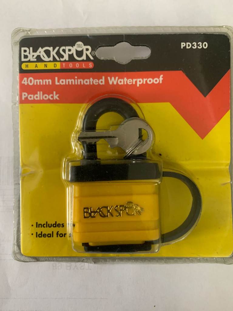 40mm Yellow Laminated Waterproof Padlock With 2 Keys