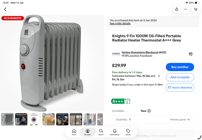 Knights Oil filled Radiator 