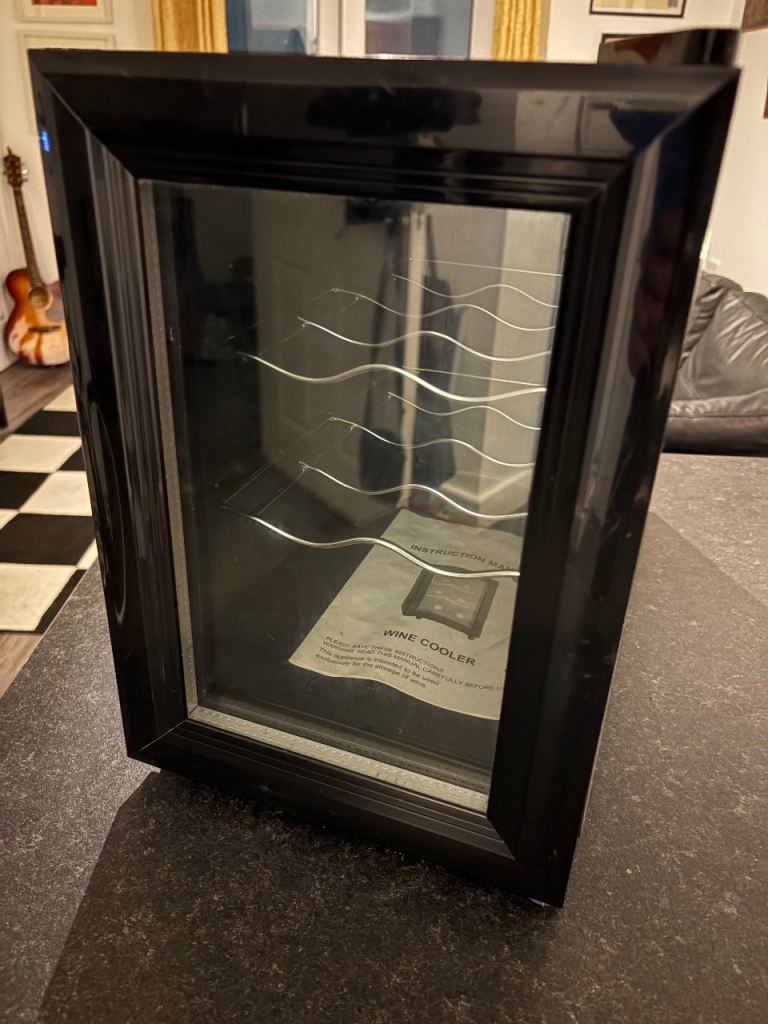 Black Wine Cooler Fridge - Compact & Stylish