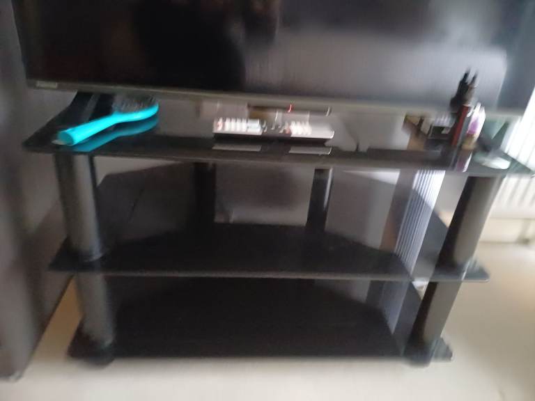 Black tv unit glass