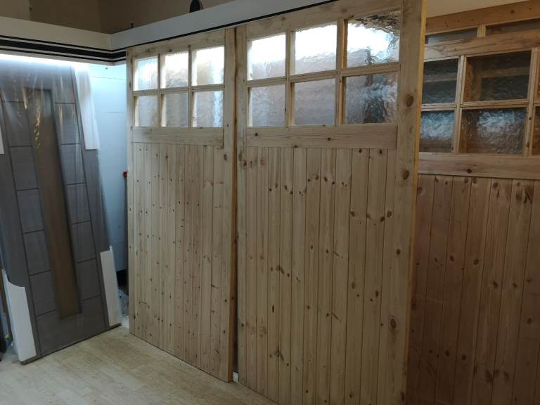 Garage Doors Wooden Glazed Rebated 84 x 84