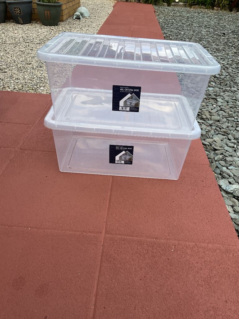 Free  Plastic Storage Boxes x 2