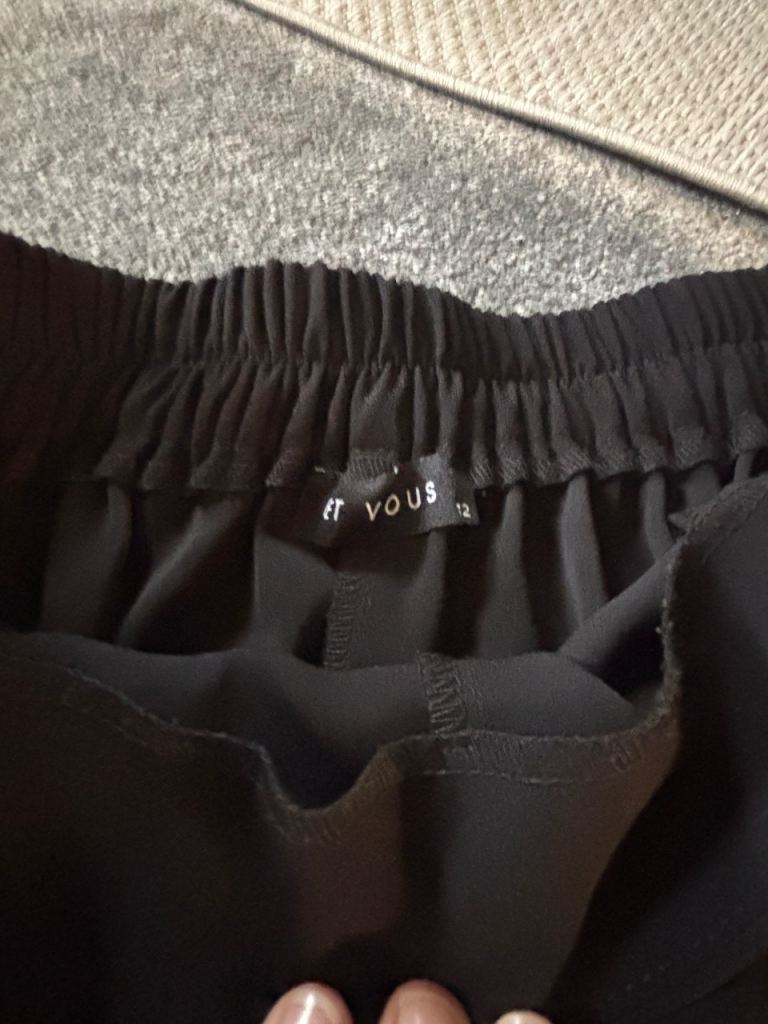 It Vous Black Shorts with Gold Buttons, Size 12