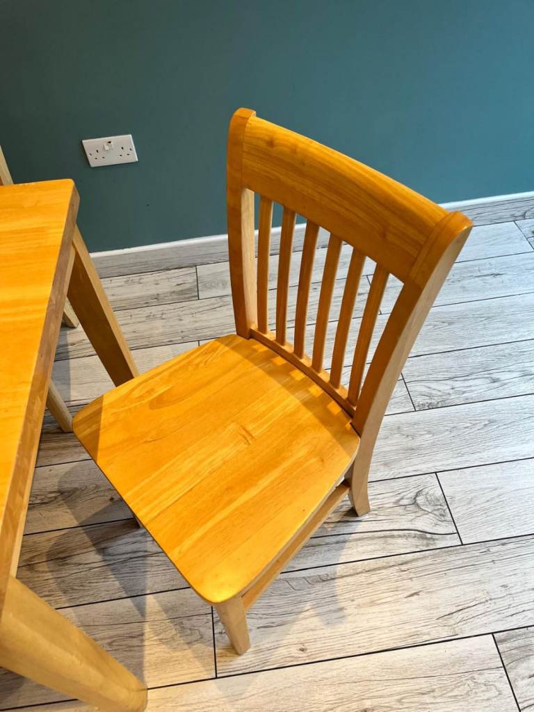 Solid malaysian wooden table and chairs