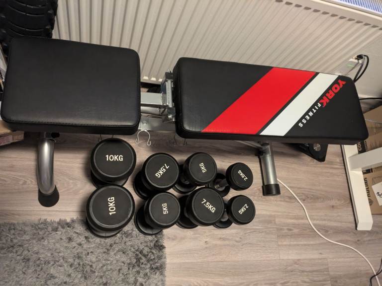Dumbells and weight bench 
